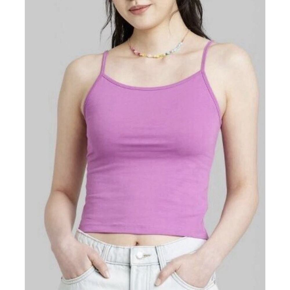 Women's Slim Fit Cropped Cami Tank Top - Wild Fable, Size M Purple